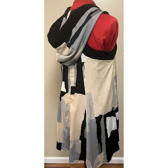 Anthropologie Twinkle by Wenlan Graphic Print Hoodie Dress Mini Sz 2 Sleeveless - Picture 4 of 16